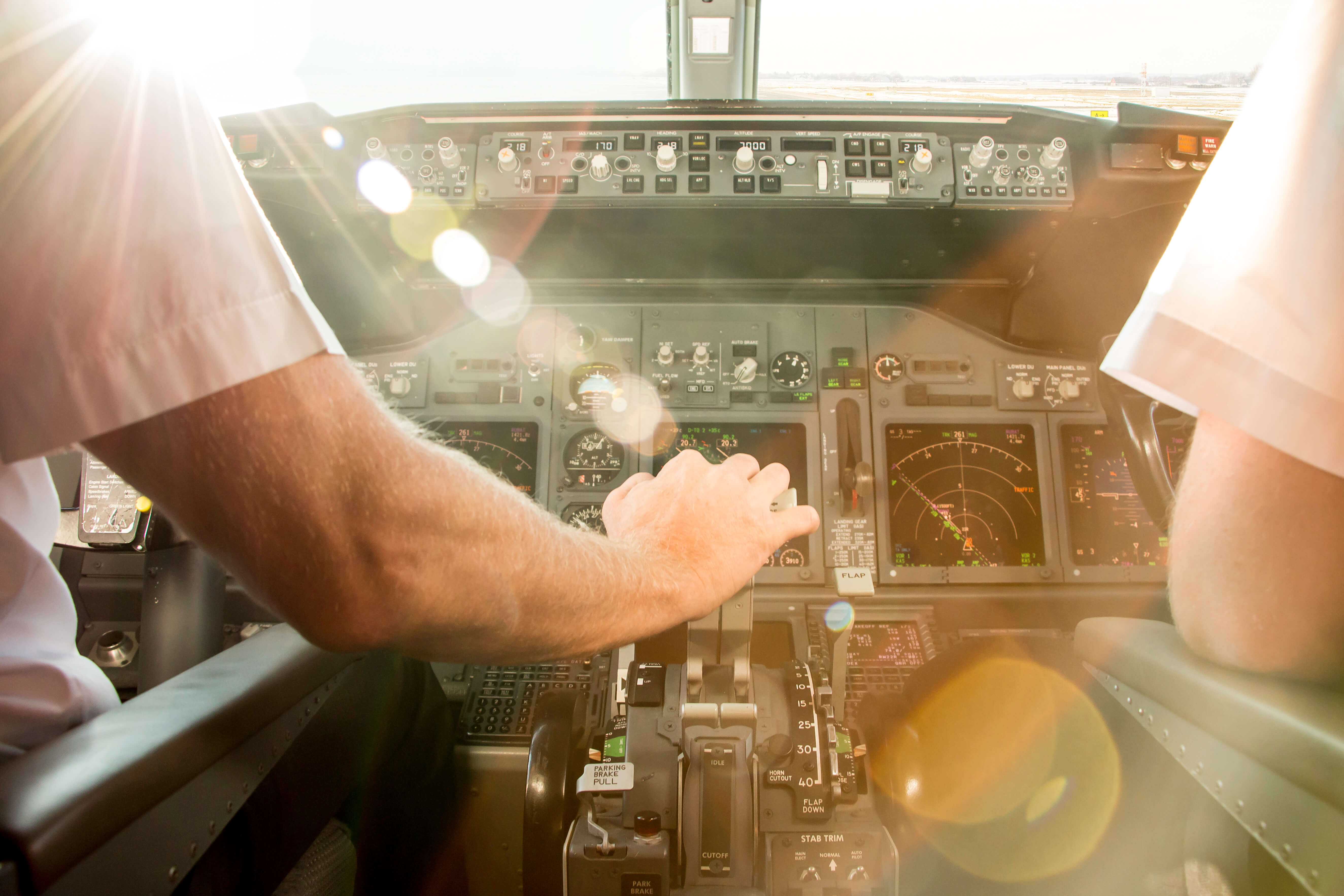 Two pilots in the cockpit