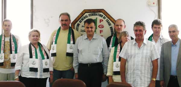 Representatives on the Palestine solidarity campaign.