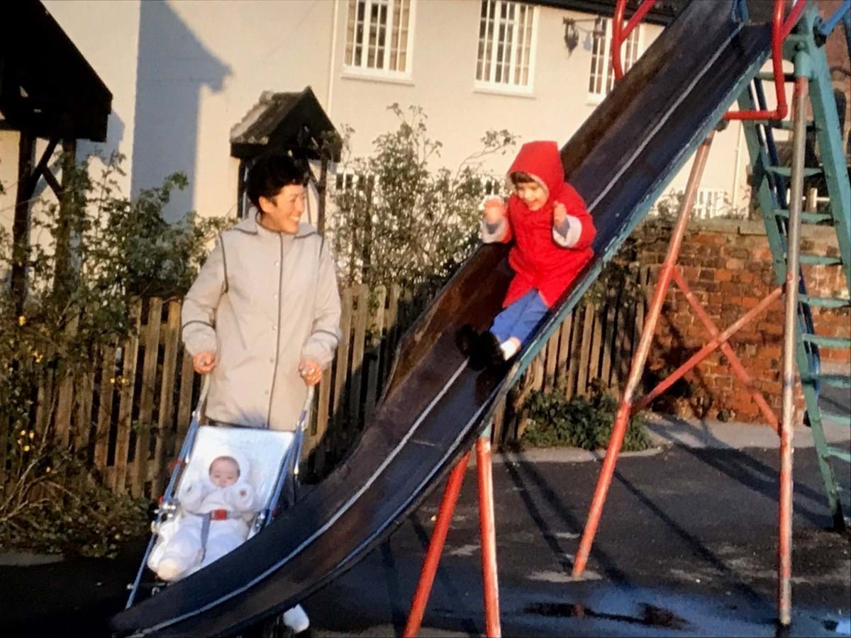 Linda with her granddaughters Katy and Emma
