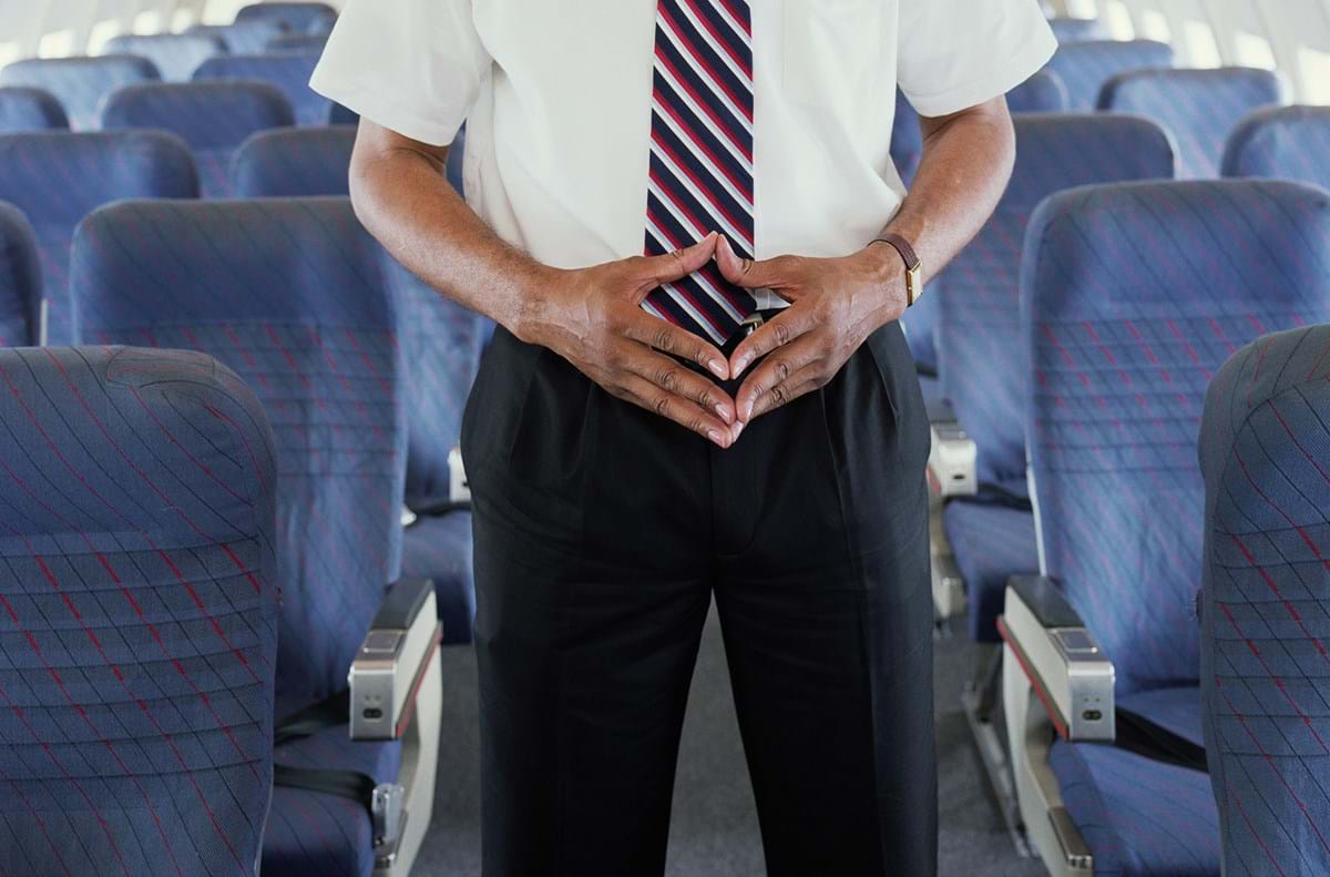 Male flight attendant